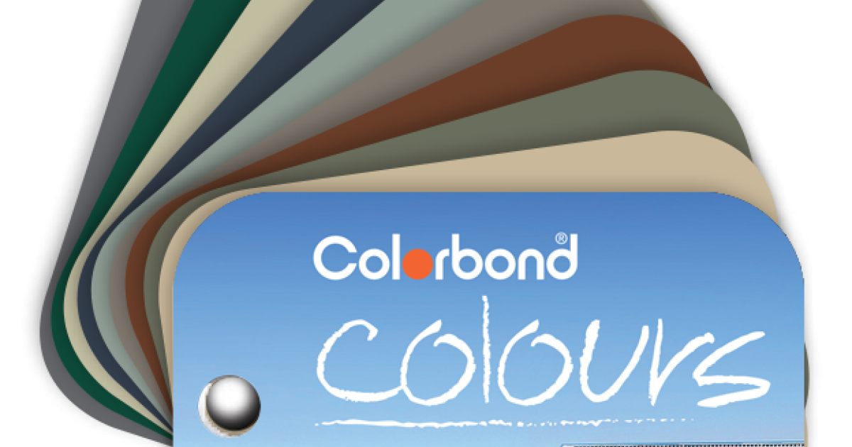 Colorbond color fan deck showing available color options for steel fencing